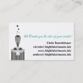 飛んでいるなカスタムな色は5つの星のシェフのケータリングを払います 名刺 (裏面)