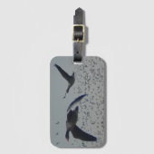 飛んでいるなガチョウの荷物のラベル ラゲッジタグ (正面縦)