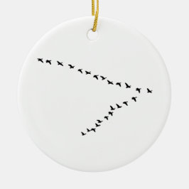飛んでいるなガチョウ"V"の形成 メタルオーナメント