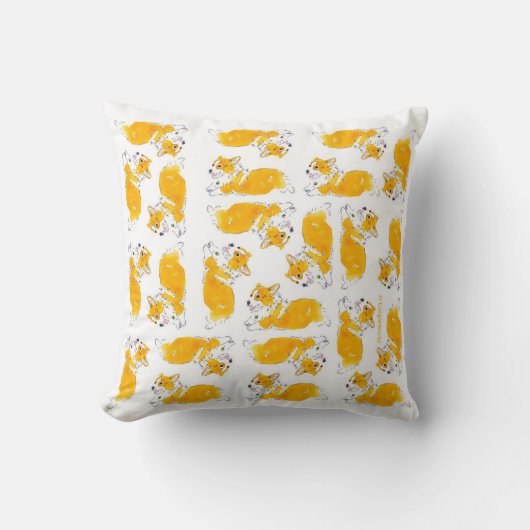 飛んでいるなコーギーの枕 クッション (正面)