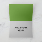 飛んでいるなスコットランド人のヴィンテージの蒸気の列車のバレンタインカード シーズンカード (内部)