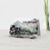 飛んでいるなスコットランド人のヴィンテージの蒸気の列車のバレンタインカード シーズンカード (正面)