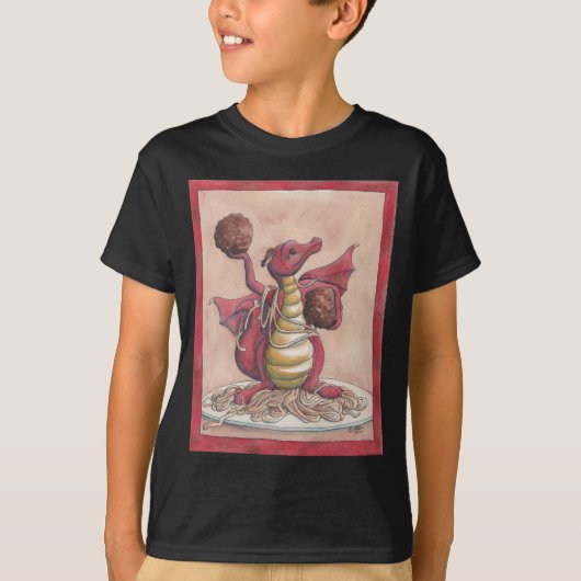 飛んでいるなスパゲッティドラゴン Tシャツ (正面)