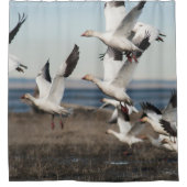 飛んでいるなハクガン シャワーカーテン (正面)