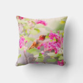 飛んでいるなハチドリおよびフサスグリの花 クッション (裏面)