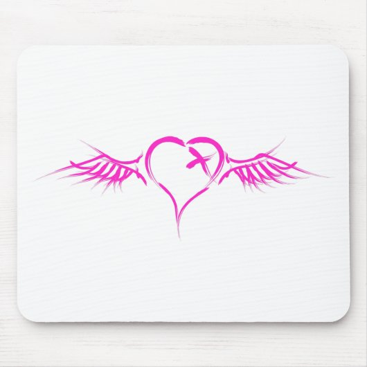 飛んでいるなハート- Emoの代わりとなるグランジな石のパンク マウスパッド (正面)