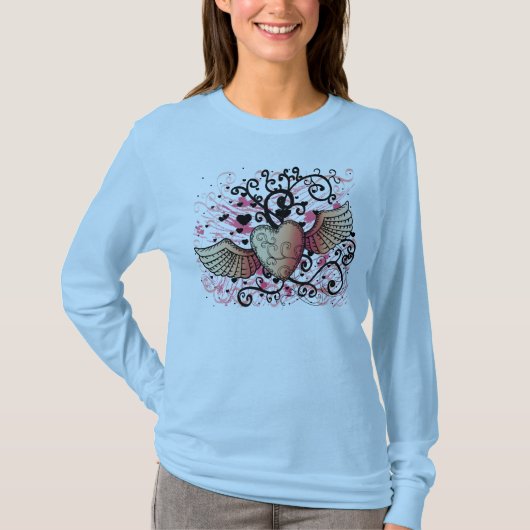 飛んでいるなハート Tシャツ (正面)