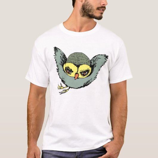飛んでいるなフクロウ Tシャツ (正面)