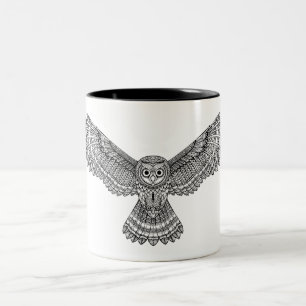 飛んでいるなフクロウZendoodle ツートーンマグカップ