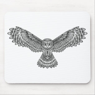 飛んでいるなフクロウZendoodle マウスパッド