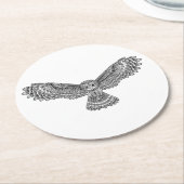 飛んでいるなフクロウZendoodle ラウンドペーパーコースター (アングル)