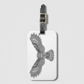 飛んでいるなフクロウZendoodle ラゲッジタグ (正面縦)