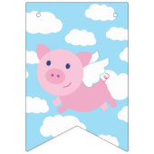 飛んでいるなブタのかわいいハッピーバースデーの旗布の旗 バンティングフラッグ (第1の旗)