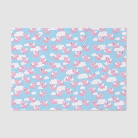 飛んでいるなブタのかわいい第1誕生会のティッシュペーパー 薄葉紙 (正面)