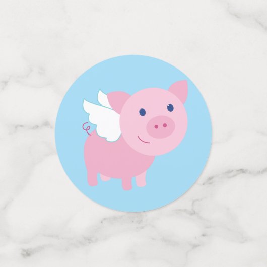 飛んでいるなブタのかわいい第1誕生会のテーブルの装飾 コンフェッティ (スモール正面)