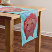 飛んでいるなブタのテーブルのランナー ショートテーブルランナー (インサイチュ)