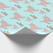 飛んでいるなブタのハッピーバースデー ラッピングペーパー (角)