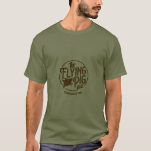 飛んでいるなブタのパブのワイシャツ Tシャツ