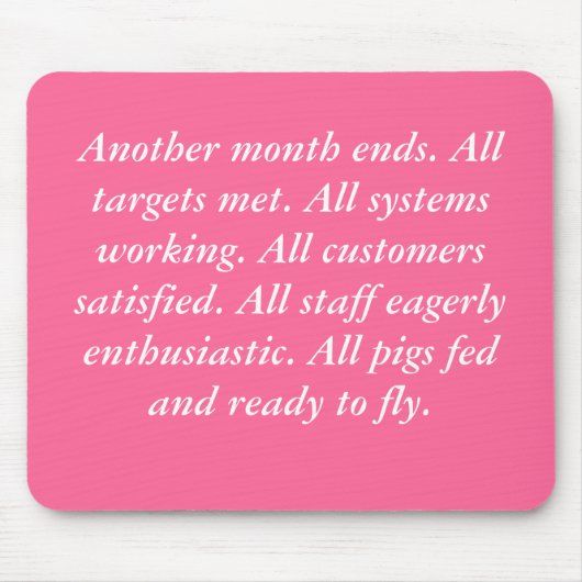 飛んでいるなブタのマウスマット マウスパッド (正面)