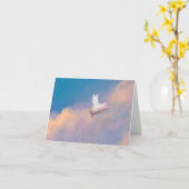 飛んでいるなブタのメッセージカード カード (黄色い花)