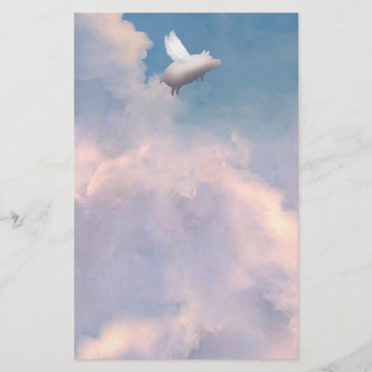 飛んでいるなブタの文房具 便箋 (正面)