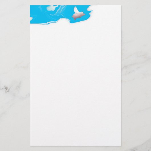 飛んでいるなブタの文房具 便箋 (正面)