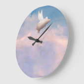 飛んでいるなブタの柱時計 ラージ壁時計 (傾斜)