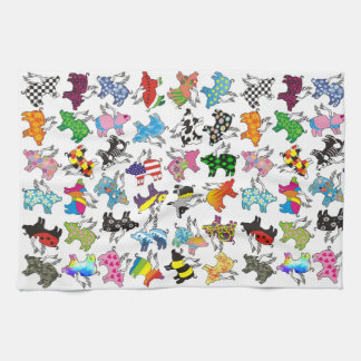 飛んでいるなブタの皿タオル キッチンタオル