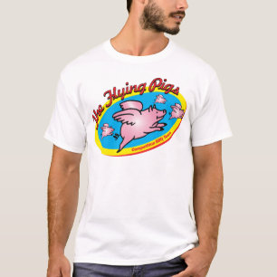 飛んでいるなブタの競争BBQのチーム Tシャツ
