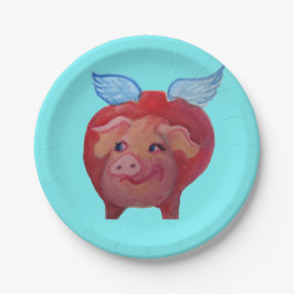 飛んでいるなブタの紙皿 ペーパープレート