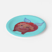 飛んでいるなブタの紙皿 ペーパープレート (アングル)