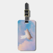 飛んでいるなブタの荷物のラベル ラゲッジタグ (正面縦)