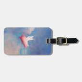 飛んでいるなブタの荷物のラベル ラゲッジタグ (正面横)