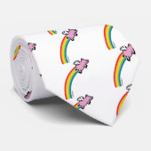 飛んでいるなブタの虹 ネクタイ (ロール)
