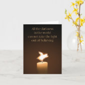 飛んでいるなブタの蝋燭炎のメッセージカード カード (黄色い花)