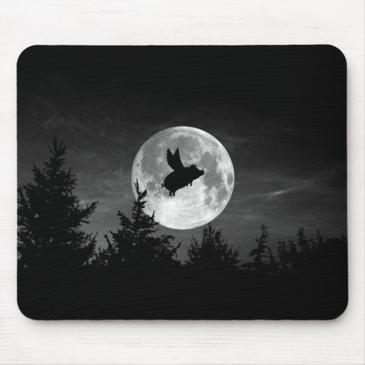 飛んでいるなブタのmousepadの夜 マウスパッド (正面)