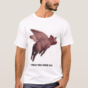 飛んでいるなブタのTシャツ Tシャツ