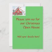 飛んでいるなブタはクリスマスの招待状のために飾ります 招待状 (裏面)