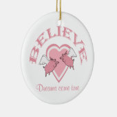 飛んでいるなブタはピンクを信じます セラミックオーナメント (右)