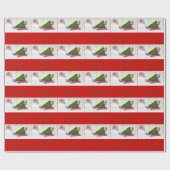 飛んでいるなブタは完全なクリスマスツリーを家に持って来ます ラッピングペーパー (フラット)