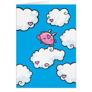飛んでいるなブタは雲で踊ります