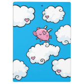 飛んでいるなブタは雲のクリップボードで踊ります クリップボード (裏面)