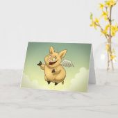 飛んでいるなブタカード カード (黄色い花)