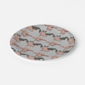 飛んでいるなブタパターン ペーパープレート (アングル)