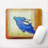 飛んでいるなブタ少しブルーエンジェルの豚のような芸術の絵画 マウスパッド (マウス)