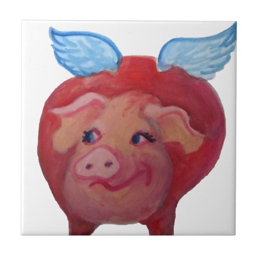 飛んでいるなブタ タイル (正面)