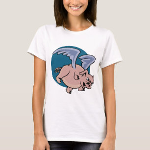 飛んでいるなブタ Tシャツ