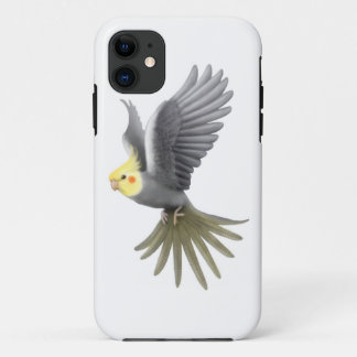 飛んでいるなペットCockatielのオウムのiPhoneの場合 iPhone 11 ケース