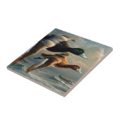 飛んでいるなマガモのアヒル タイル (側面)