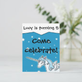 飛んでいるなユニコーンのカスタマイズ可能な誕生日の招待状 招待状 (スタンド正面)